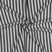 Tissu Viscose fil teint Suzanne petites rayures Bleu marine sur fond Blanc cassé