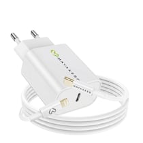 Mayaxess Chargeur Secteur pour iPhone 14 18W + Câble Lightning 1m Blanc