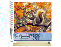 Peinture par Numéro Figured'Art - Écureuil en Automne - Kit de Loisir Créatif DIY Numéro d'Art Complet - 40x50cm toile roulée + châssis en bois à monter