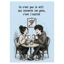 Plaque Métal Amitié Ce N'est Pas le Wifi Déco H30