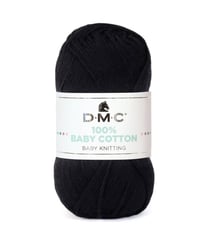 Coton à tricoter 100% Baby Cotton - DMC - certifié Oeko-Tex 775 Noir