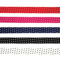 Biais coton 1 cm x 1 m à pois 5 pièces