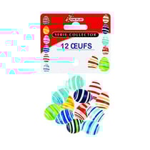 Billes - Galets - Forme d'œuf - Filet de 12 billes - Jeu de récréation - Enfant