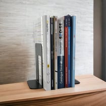 Serre-livres en métal - Noir - Réglable - Bureau - Bibliothèque