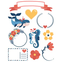 Gommettes décalcomanie textile et papier Cadeaux 60 pièces