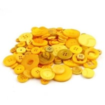 100 boutons en mélange résine couture scrapbooking JAUNE