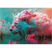Puzzle le lion roi des roses 1000 pieces - collection paysage et animaux sauvages - educa - 20235