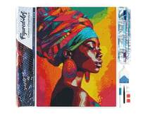 Diamond Painting Broderie Diamant Figured’Art 40x50cm toile entière roulée avec diamants carrés - Dame africaine lumineuse