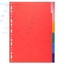 Intercalaires Carte lustrée 225g avec onglets renforcés - 6 positions - A4 - Couleurs assorties - x 25 - Exacompta