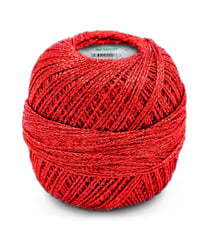 Fil à tricoter brillant GLITTER - Grundl 8222 Rouge