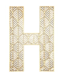 Lettre H en bois Alphabet géant ajouré 24 cm