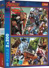 Puzzle 200 pièces - 2 Puzzles - Défenseurs Du Monde - Disney Marvel The Avengers - Trefl
