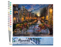 Peinture par Numéro Figured'Art - Canal Amsterdam - Kit de Loisir Créatif DIY Numéro d'Art Complet - 40x50cm sans châssis en bois