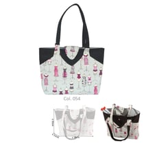Sac couture/tricot 35cmx11cmx38cm couture gris et rose