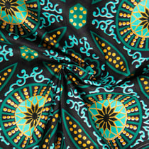 Tissu Coton Wax pailleté Sura Vert et or