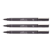 Lot de 3 feutres techniques - UNI-BALL - PIN 01200 GF - 0,1 mm - Gris foncé