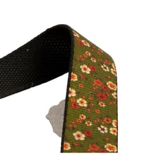 Sangle fleurettes 30mm kaki au mètre