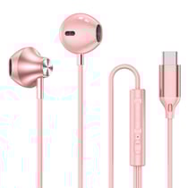 Avizar Écouteurs Semi Intra-Auriculaires USB-C avec Télécommande Modèle Jupiter Rose