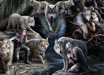 Puzzle 1500 pièces - Anne Stokes - Wolf Collage - Bluebird Puzzle
