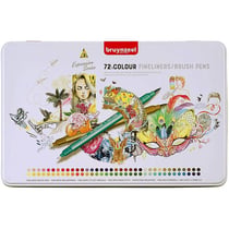 Coffret de 72 feutres - Pointes fines et pinceaux - Bruynzeel