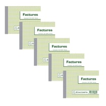 5 facturiers - Dupli - Autocopiants - 10,5x13,5cm - 50 feuilles - Exacompta - 13274E