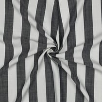 Tissu Viscose fil teint Suzanne grandes rayures Bleu marine sur fond Blanc cassé