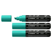 Lot de 3 marqueurs peinture acrylique pointe large - STABILO - Vert turquoise - FREE