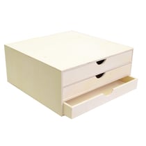 Meuble 3 tiroirs 34.5x34x15.5 cm bois - Artemio