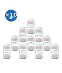 Lot de 10 pelotes COTTON QUICK UNI de Gründl – 500 g de coton mercerisé certifié Oeko-Tex 150 Gris