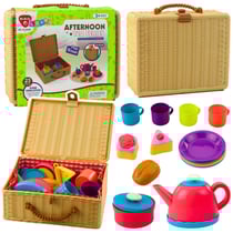Ensemble Thé pour Enfants dans Panier 23 Pièces Tasses Assiettes Douceurs