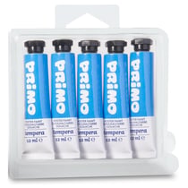 Lot de 5 tubes aluminium 12 ml - Peinture gouache PRIMO - Cyan 501 - Fine