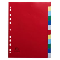 Intercalaires polypropylène souple 12 positions - A4 - Couleurs assorties - x 50 - Exacompta