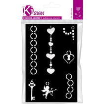 Ki-Sign - Pochoir adhésif Bijoux coeur 12x18 cm