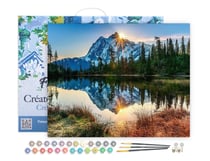 Peinture par Numéro Figured'Art avec Cadre - Lac et Reflet de Montagne - Kit de Loisir Créatif DIY Numéro d'Art - 40x50cm toile tendue sur châssis