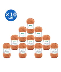 Lot de 10 pelotes COTTON QUICK UNI de Gründl – 500 g de coton mercerisé certifié Oeko-Tex 177 Marron