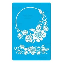 Pochoir plastique souple réutilisable 18,5 x 14,5 cm Fabrika Decoru FLEUR ROSE ROSIER 313