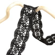 Bobine 13,7m guipure entre deux 50mm Noir