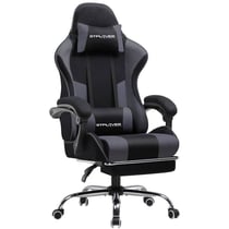 Chaise gaming ergonomique GTPLAYER - Tissu - Noir/gris - 50 x 50 x 125 cm