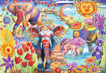 Puzzle 1000 pièces - Elephants in the Garden - Bluebird Puzzle