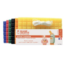 Graine Créative - Bougie à modeler 6 plaques Couleurs primaires 1 050 g