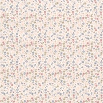 Tissu Jersey Coton Fleurs Louna rose et bleu sur fond Ecru