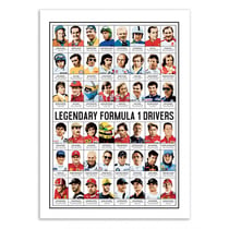 Affiche 50x70 cm - Legendary Formula 1 Drivers - Olivier Bourdereau
