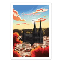 Affiche 30x40 cm - Clermont Ferrand La Cathédrale - Benoit Collet