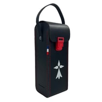 Sacoche rigide noire avec Hermine Bretonne pour 3 boules de pétanque + cochonnet - Maroquinor