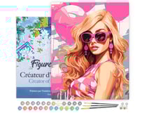 Peinture par Numéro Figured'Art avec Cadre Ballons Roses et Diva - Activité Manuelle Kit de Loisir Créatif DIY Numéro d'Art Complet - 40x50cm toile tendue sur châssis