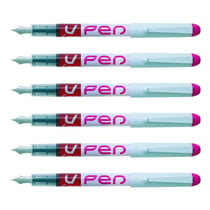 Lot de 6 stylos plume jetable PILOT - V-Pen - Rose - Pointe moyenne