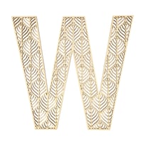 Lettre W en bois Alphabet géant ajouré 24 cm