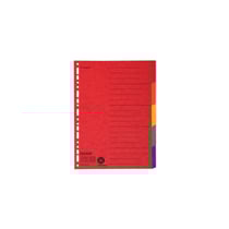 Intercalaires A4+ 5 positions en carte recyclée - Couleurs assorties - x 20 - Falken