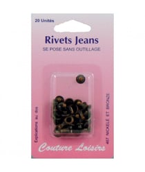 Rivets jeans couleur bronze X 20 - Distrifil Bz Marron