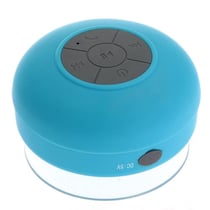 Enceinte Portable Bluetooth Ronde Kit Main Libre Ventouse Waterproof Douche Bleu YONIS